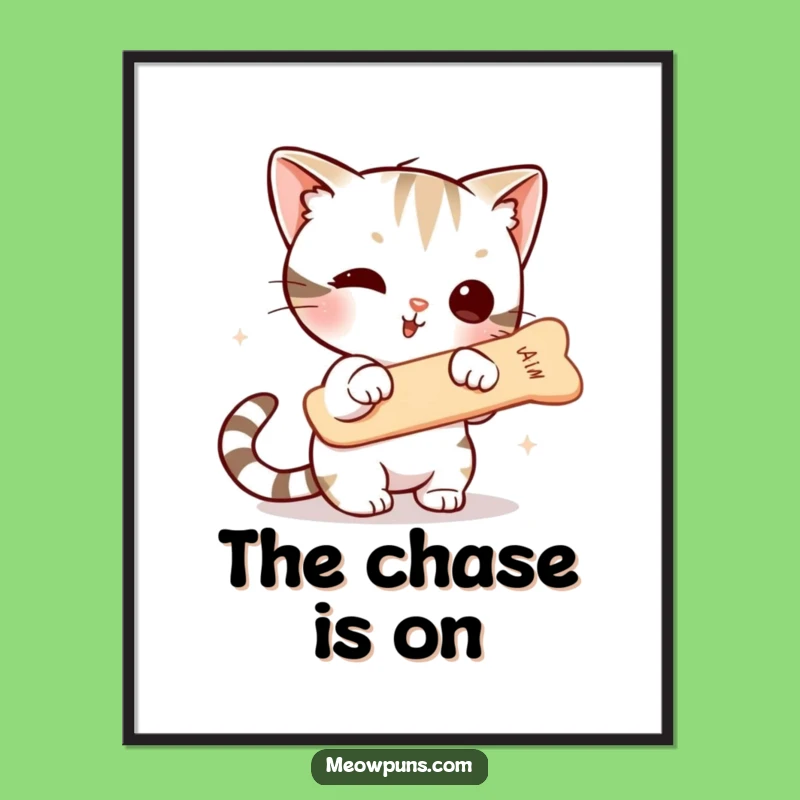 Funny Cat Fishbone Poster - Whimsical Wall Art for Cat Enthusiasts