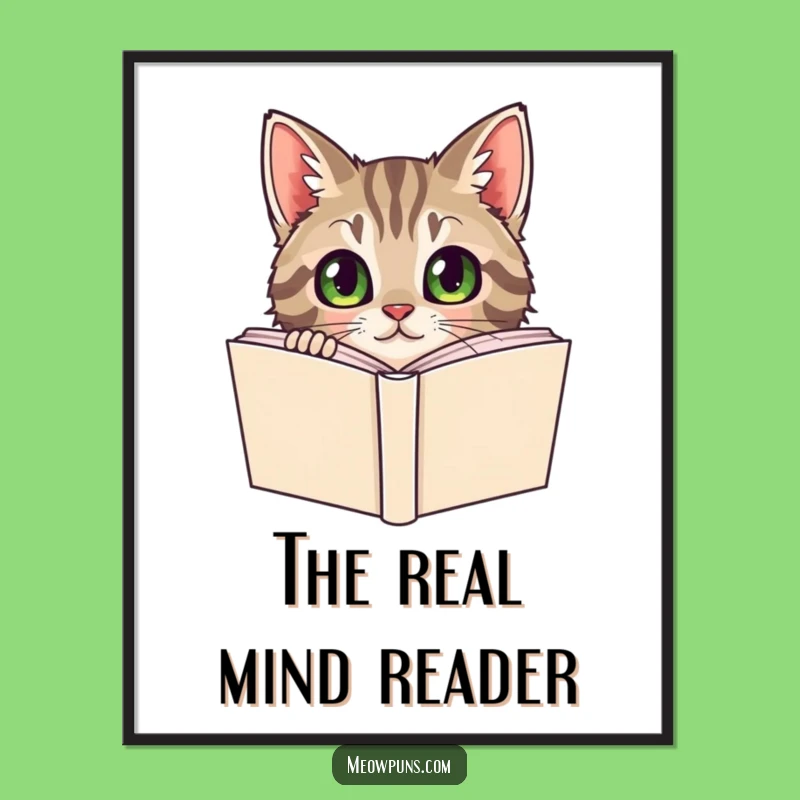 Funny Tabby Cat Dictionary Poster: Literary Wall Art for Cat Lovers