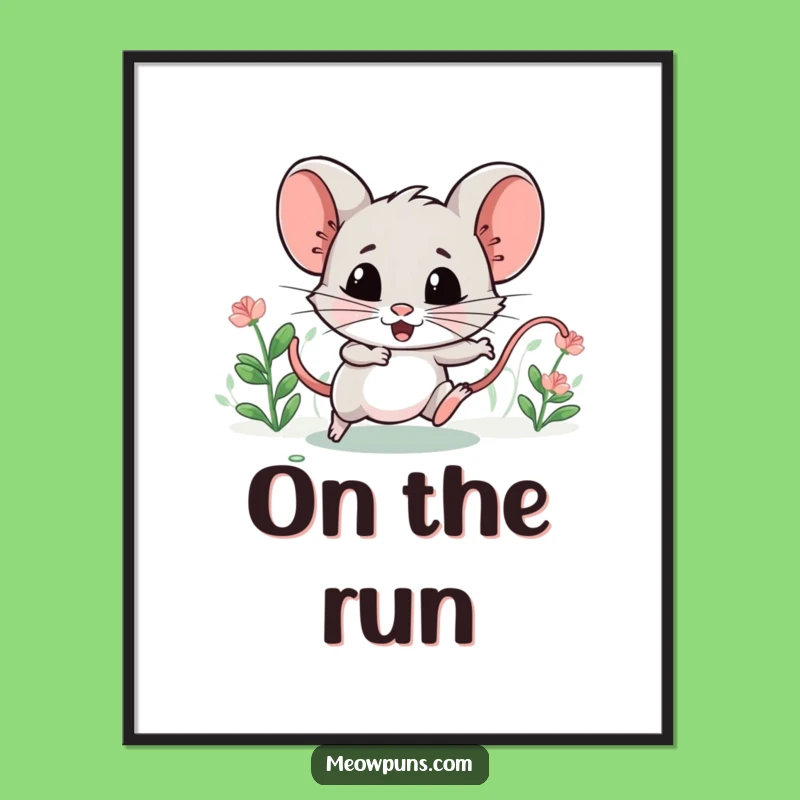 Funny Catnip Mouse Poster: Whimsical Art for Cat Lover's Walls