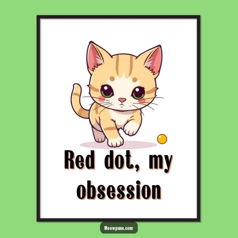 Funny Cat Laser Dot Poster - Captivating Feline Hunter Wall Art Gift