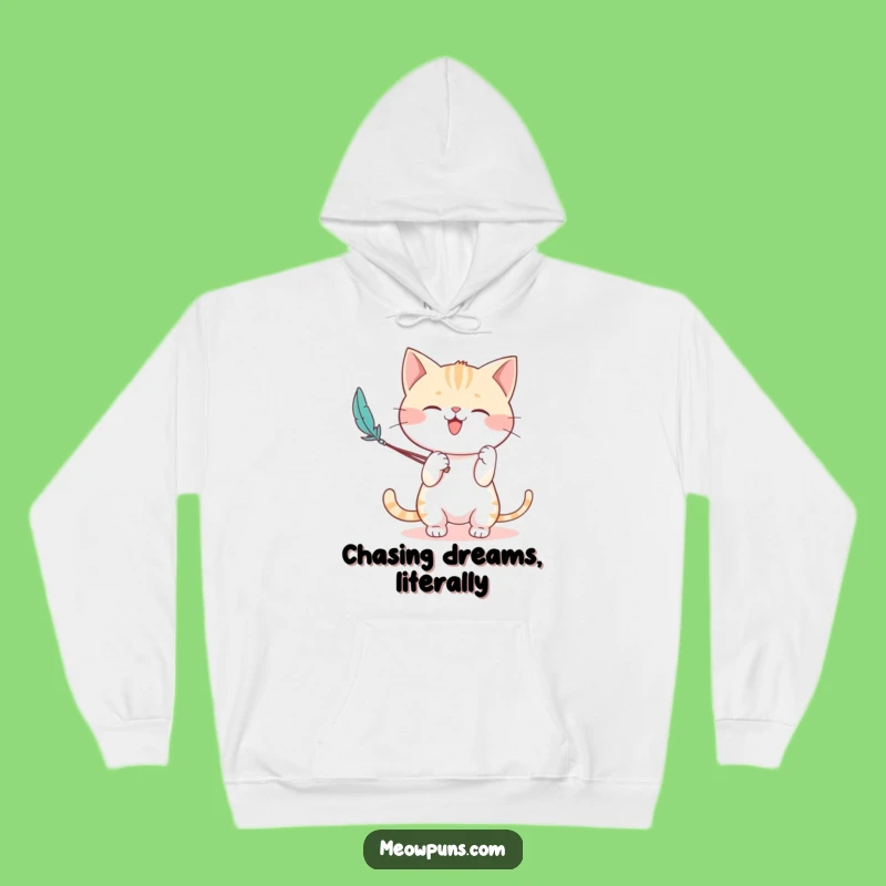 Cozy Funny Cat Feather Wand Hoodie: Stay Warm with Playful Feline Fun