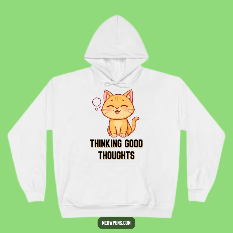 Cozy Ginger Cat Thought Bubble Hoodie: Warm Thoughts, Warm You