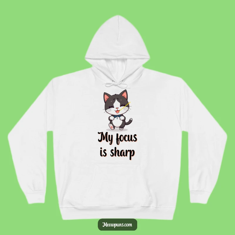 Cozy Tuxedo Cat Laser Hoodie: Warm Up with Playful Humor