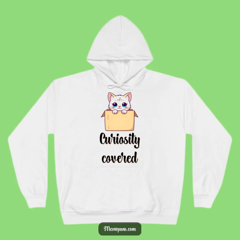 Funny Curious Cat Box Hoodie Cozy Comfort for Your Inner Kitten