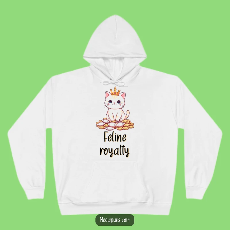 Funny Cat King Hoodie - Cozy Royal Feline Comfort Gift