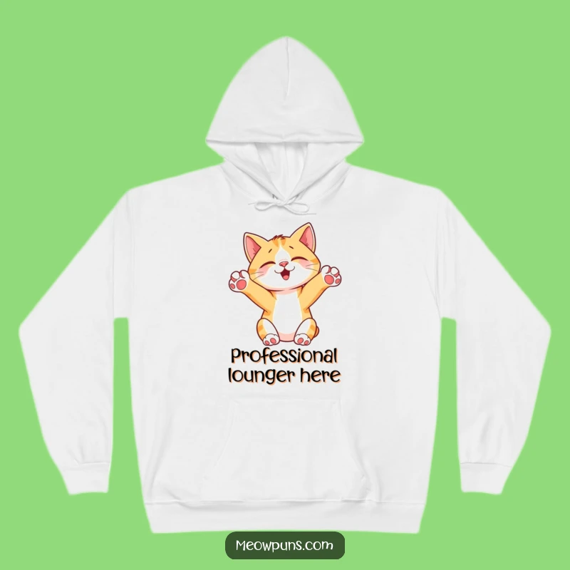 Funny Cat Paws Up Hoodie: Cozy & Cute Stretching Cat Sweatshirt, Perfect Funny Gift