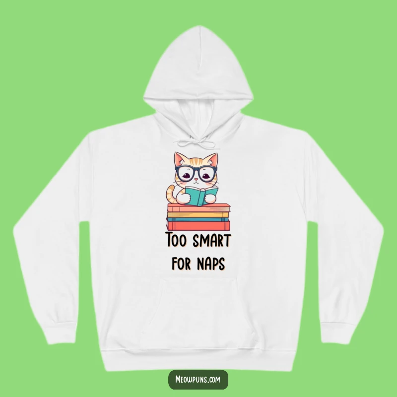 Funny Reading Cat Hoodie - Cozy Intellectual Feline Sweatshirt Gift
