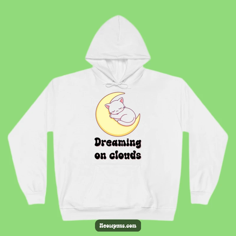 Funny Sleepy Cat Moon Hoodie: Cozy Comfort for Dreamy Feline Fans!