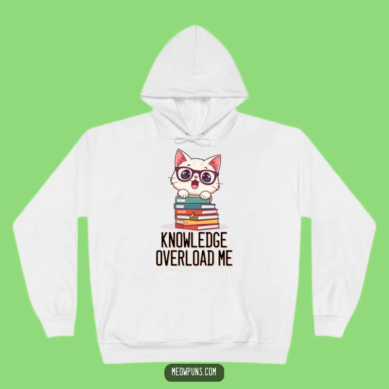 Funny Surprised Cat Glasses Hoodie: Cozy Up with Scholarly Chaos
