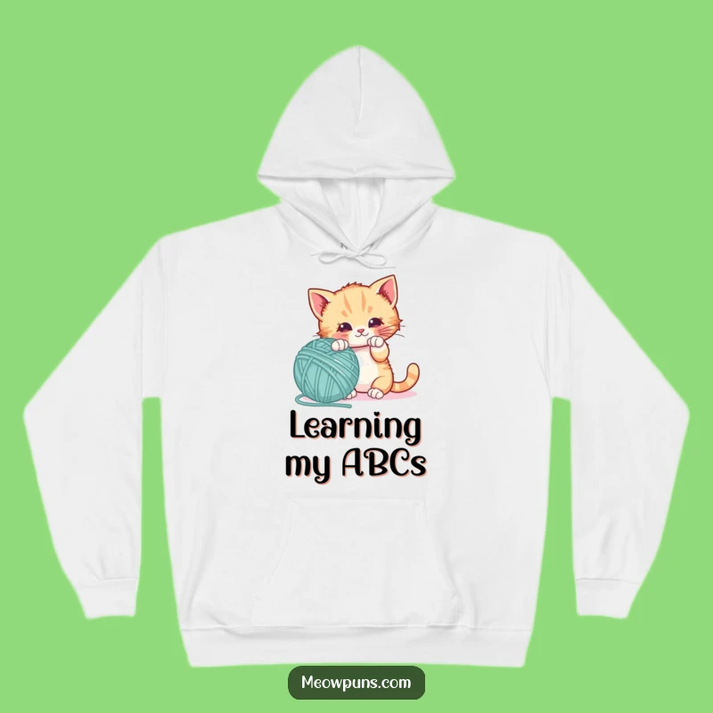 Funny Kitten Letter Yarn Hoodie: Cozy Up with Playful Charm