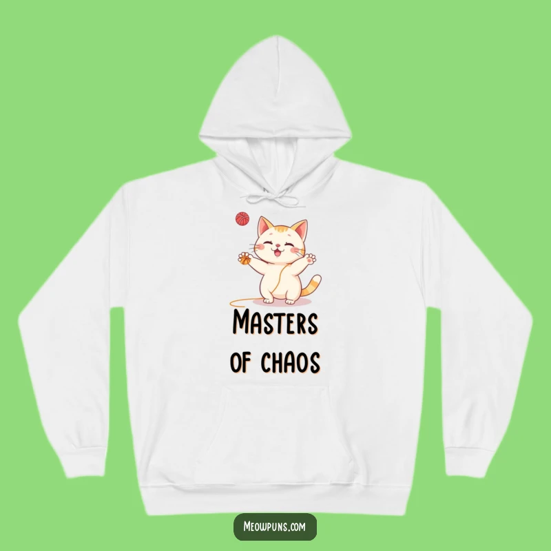Cozy Funny Cat Yarn Juggling Hoodie: Stay Warm and Amused All Day Long!