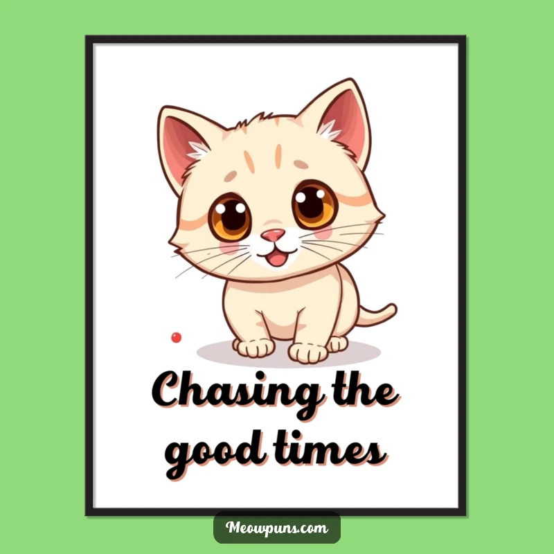 Free Printable Wall Art: Googly Cat Laser Obsession, Whimsical Downloadable Decor