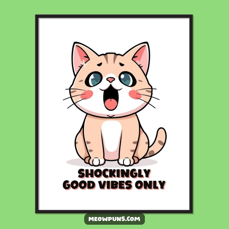 Free Printable Astonished Cat Wall Art: Shocked Feline Downloadable Decor