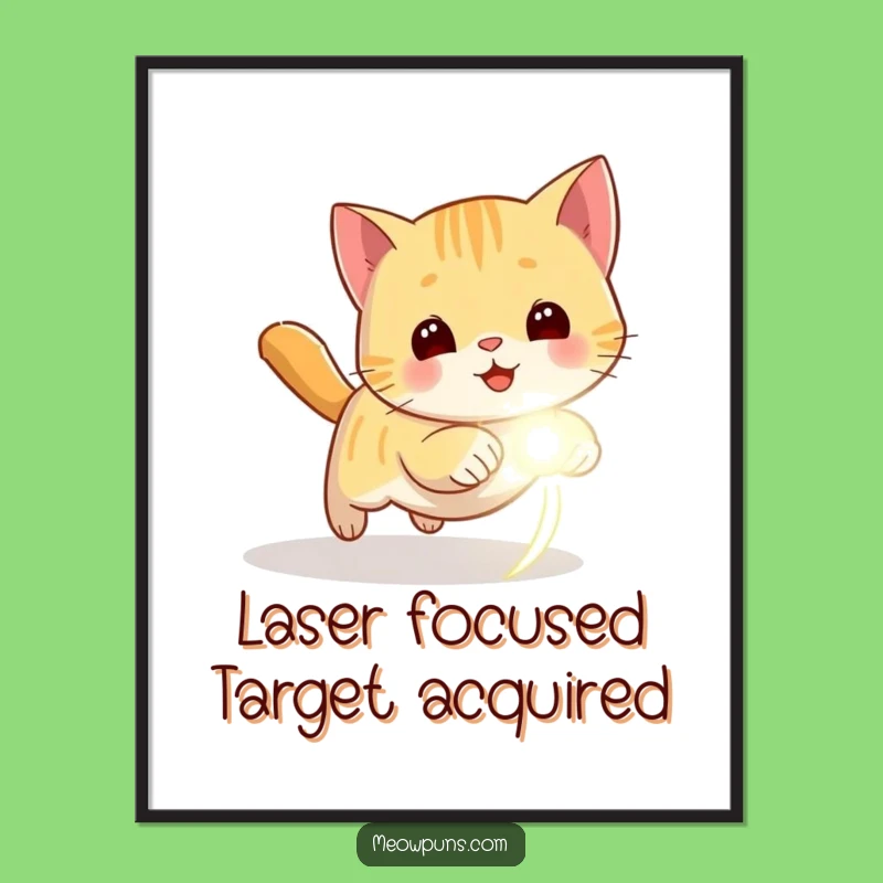 Free Printable Wall Art: Cat Laser Dot Humor, Funny Downloadable Decor