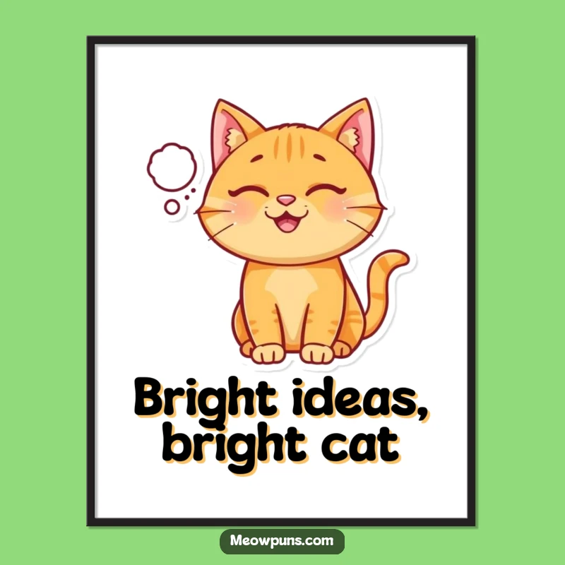 Free Printable Wall Art: Ginger Cat Thoughts, Playful Downloadable Decor