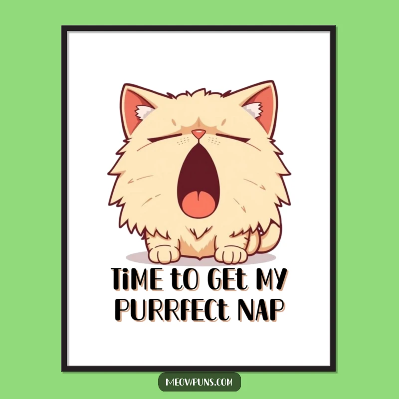 Free Printable Wall Art: Persian Cat Pun, Comical Downloadable Decor
