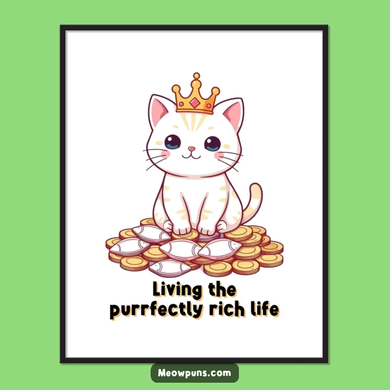 Free Printable Wall Art: Royal Cat Character Funny Downloadable Art Gift