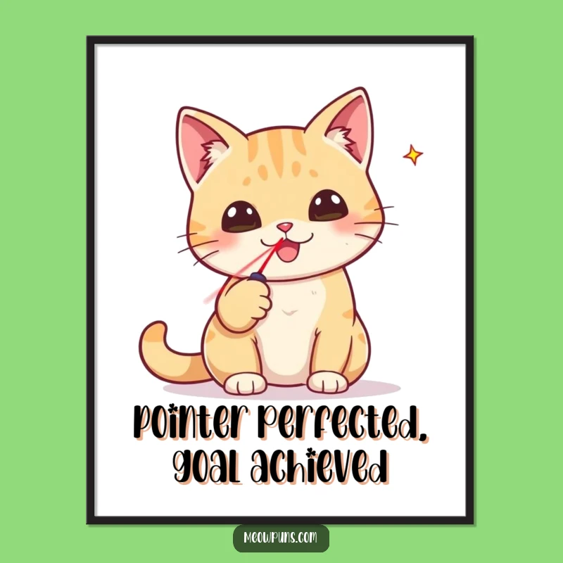 Funny Free Printable Wall Art: Cat's Laser Pointer Trophy, Humorous Downloadable Art for Winners