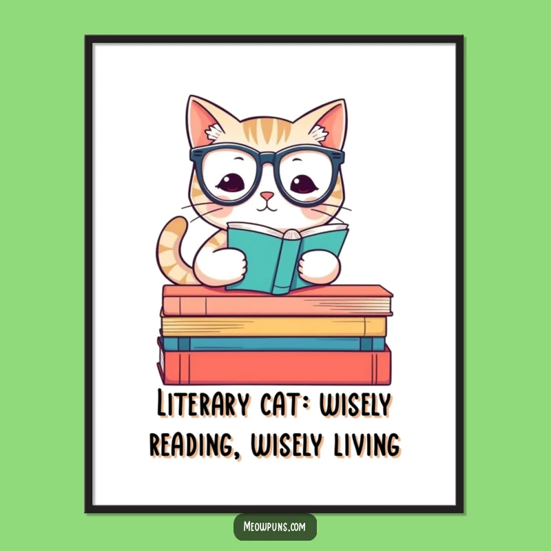 Free Printable Wall Art: Amusing Cat Reader, Hilarious Downloadable Decor for Book Lovers and Cat Fans