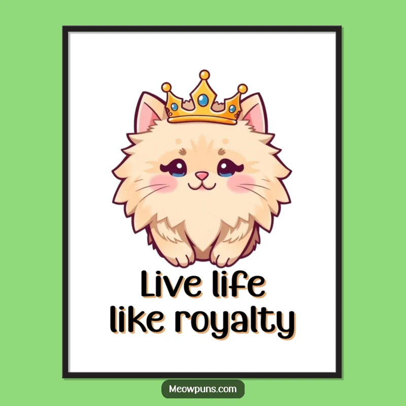 Free Printable Royal Cat Funny Wall Art - Chic Downloadable Decor