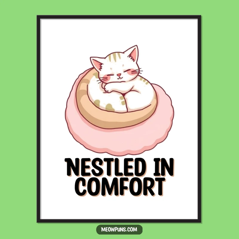 Free Printable Wall Art: Cozy Cat Letter Lounge, Whimsical Downloadable Decor