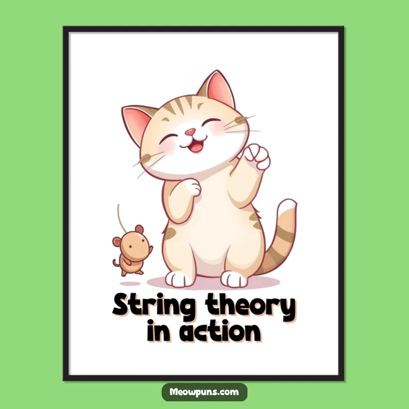 Funny Free Printable Wall Art: Cat String Play, Downloadable & Print at Home Decor
