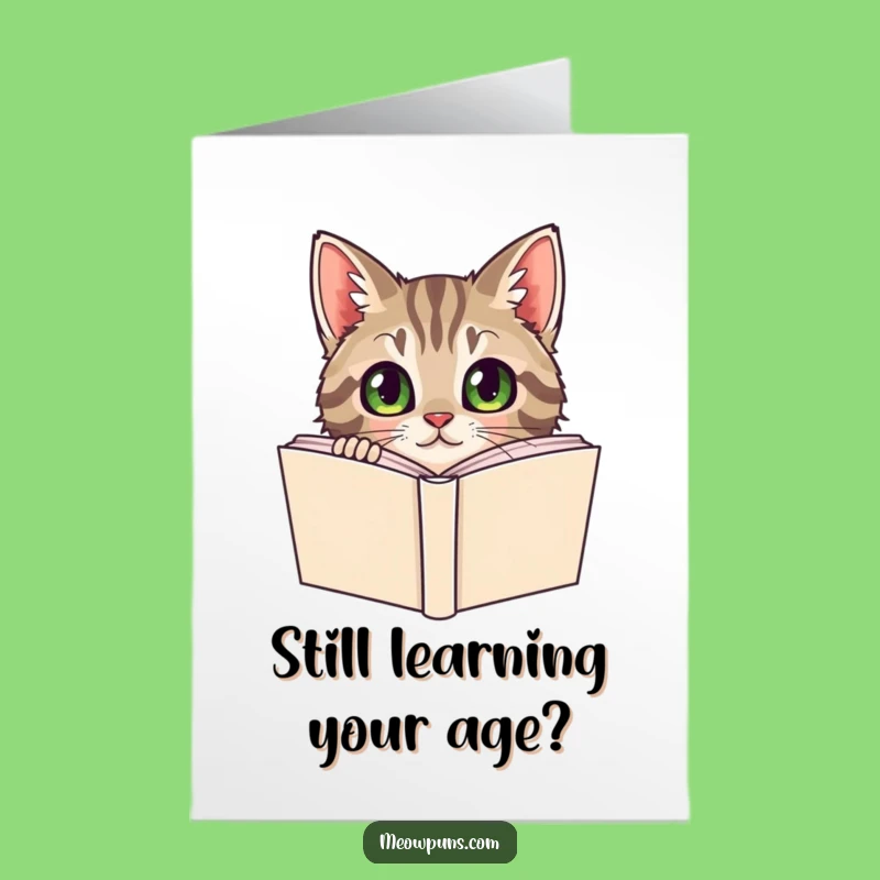 Free Printable Birthday Card: Curious Tabby Cat, Clever Downloadable Gift