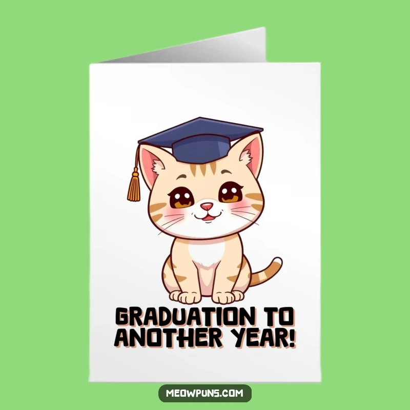Free Printable Birthday Card: Grad Cat Celebration, Funny Downloadable Gift of Joy