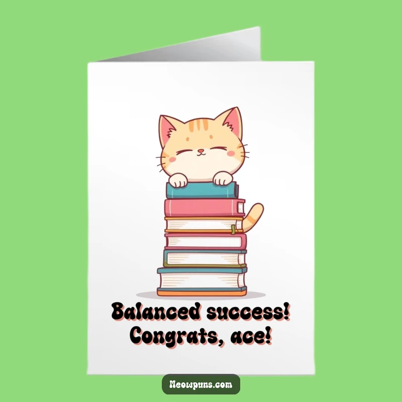Free Printable Congrats Card: Cat's Ambitious Feat - Funny Downloadable