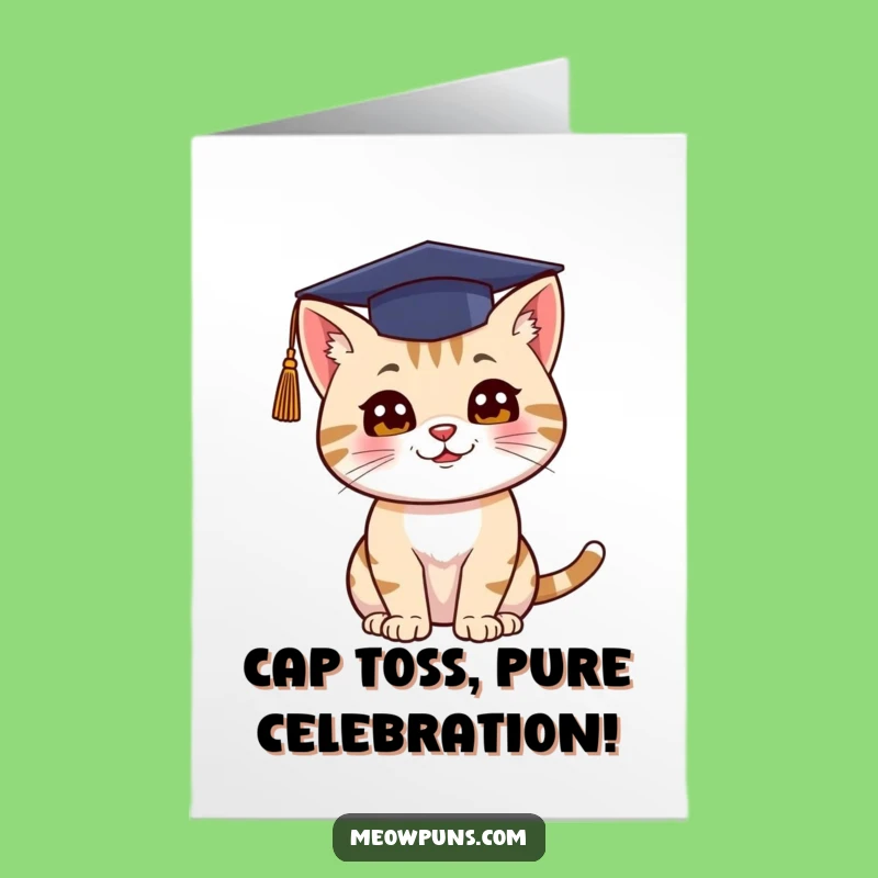 Free Printable Congrats Card: Grad Cat Success, Humorous Downloadable Gift for Achievements