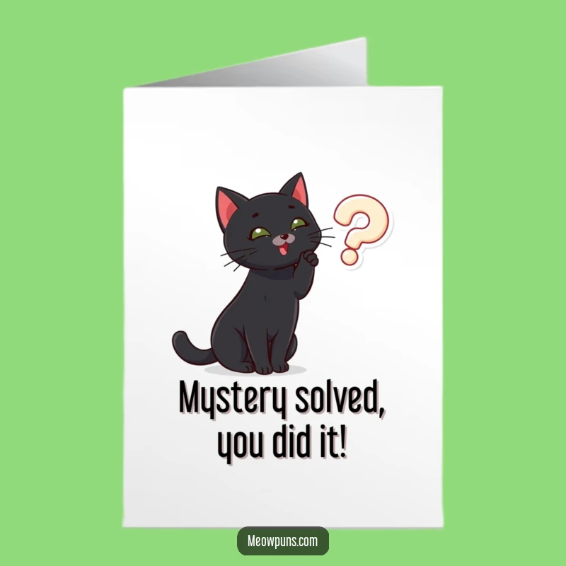 Free Printable Congrats Card: Pondering Cat, Witty Downloadable Gift