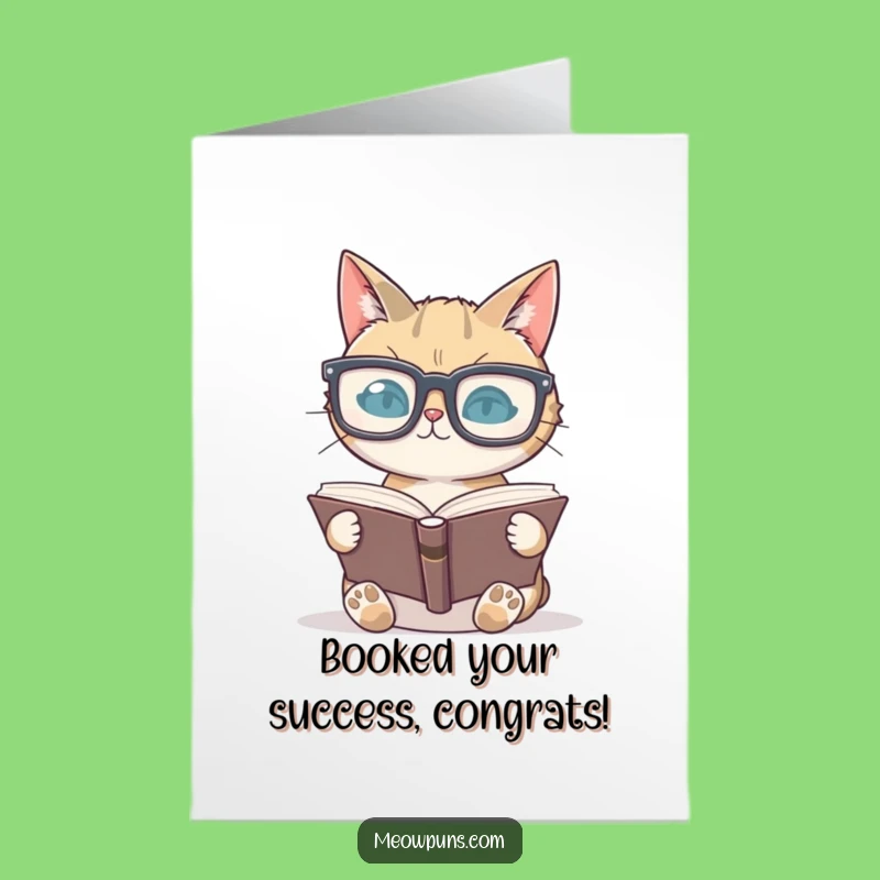 Free Printable Congrats Card: Wise Cat's Achievement - Funny Downloadable