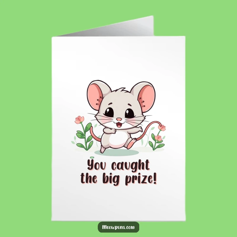 Free Printable Congratulations Card: Catnip Chase Mouse for a Joyful Downloadable Surprise