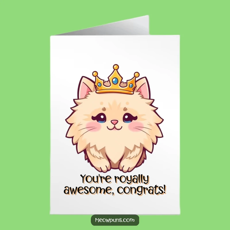 Free Printable Royal Cat Funny Congrats Card - Regal Downloadable Gift