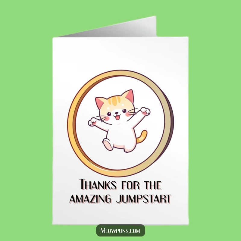 Free Printable Thank You Card: Agile Cat, Grateful Leap, Downloadable Gift