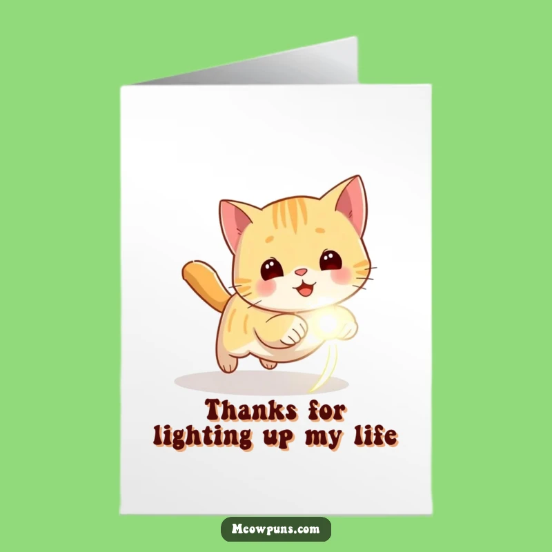 Free Printable Thank You Card: Cat Laser Dot Humor, Downloadable Gift