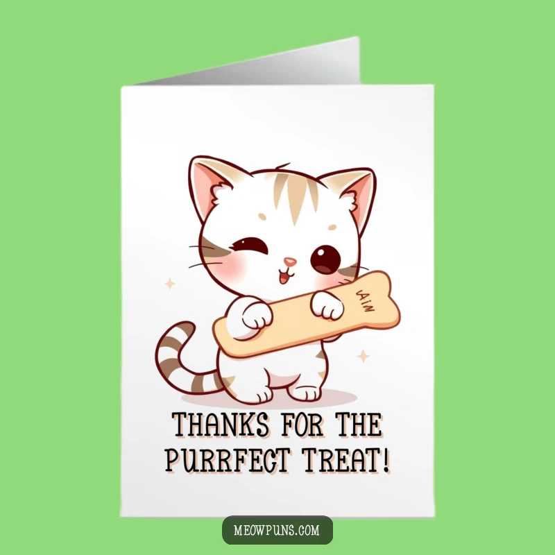 Free Printable Thank You Card: Funny Cat Fishbone Hunt, Sweet Downloadable Gift