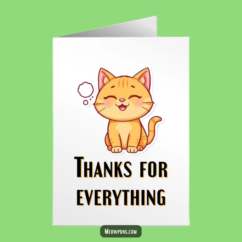 Free Printable Thank You Card: Ginger Cat Thanks, Sweet Downloadable Gift