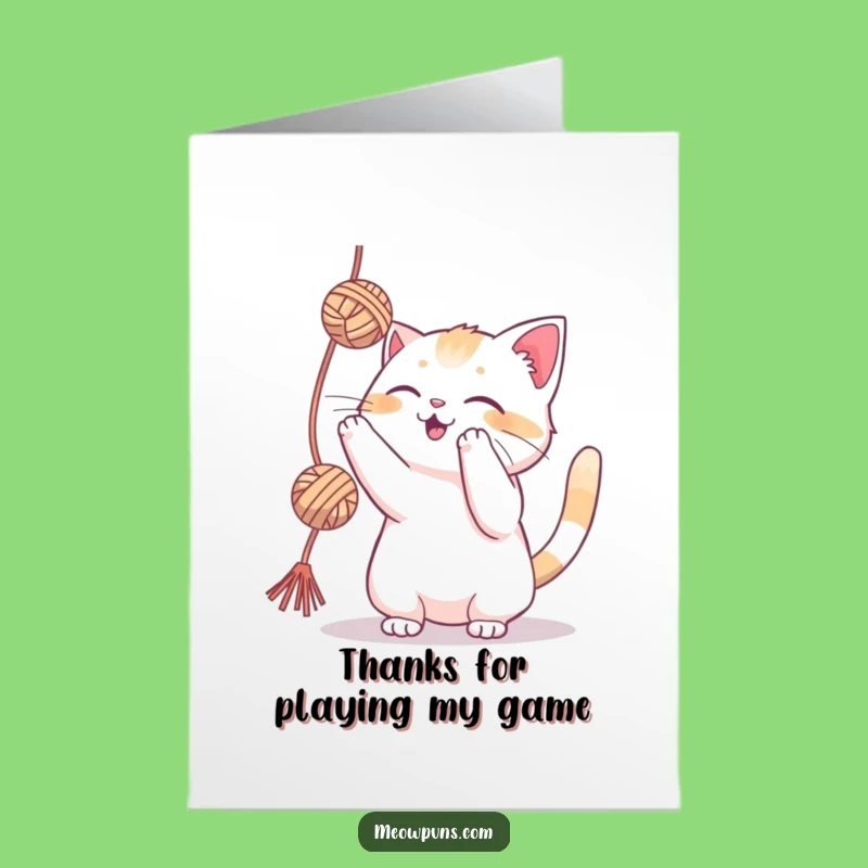 Free Printable Thank You Card: Cat's Playful Thanks - Funny Downloadable