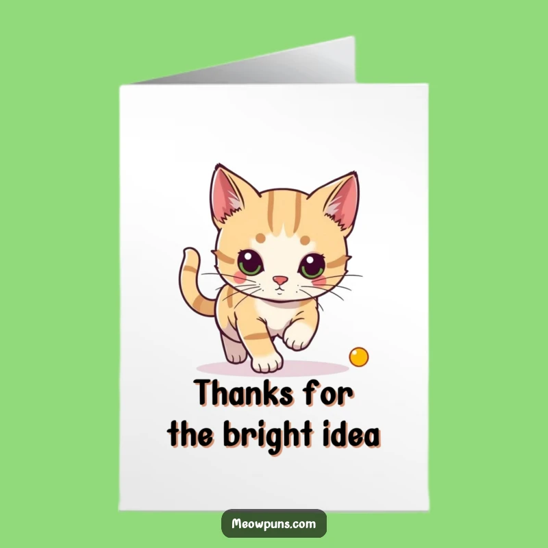 Free Printable Thank You Card: Laser Cat Chase, Funny DIY Downloadable Gift for Showing Appreciation