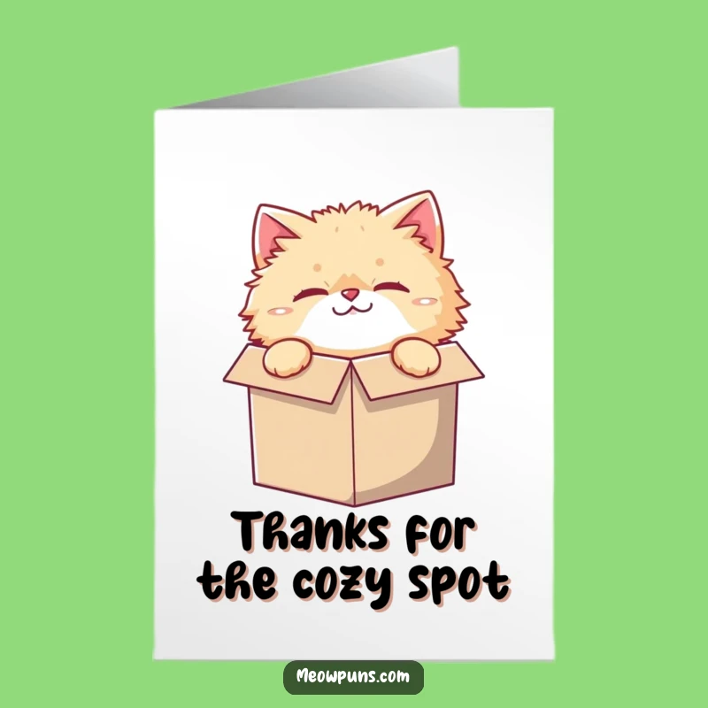 Funny Free Printable Thank You Card: Cat in a Box for an Adorable Downloadable Gift