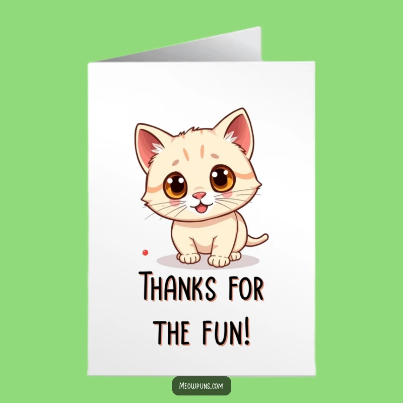 Free Printable Thank You Card: Googly Cat's Laser Quest, Fun Downloadable