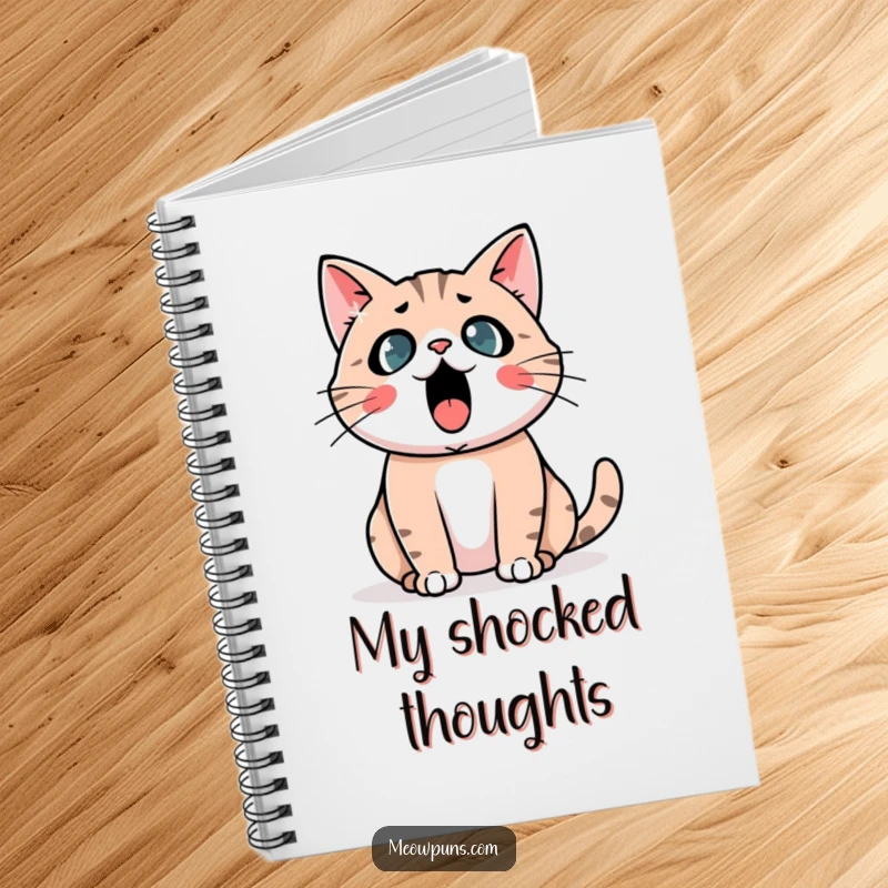 Funny Astonished Cat Notebook: A shocked cat with an exclamation mark, perfect for jotting surprised notes.