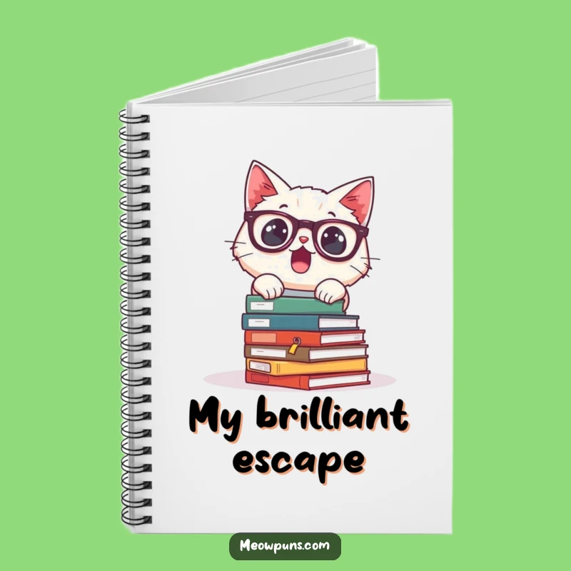 Funny Surprised Cat Glasses Notebook: Jot Down Scholarly Thoughts