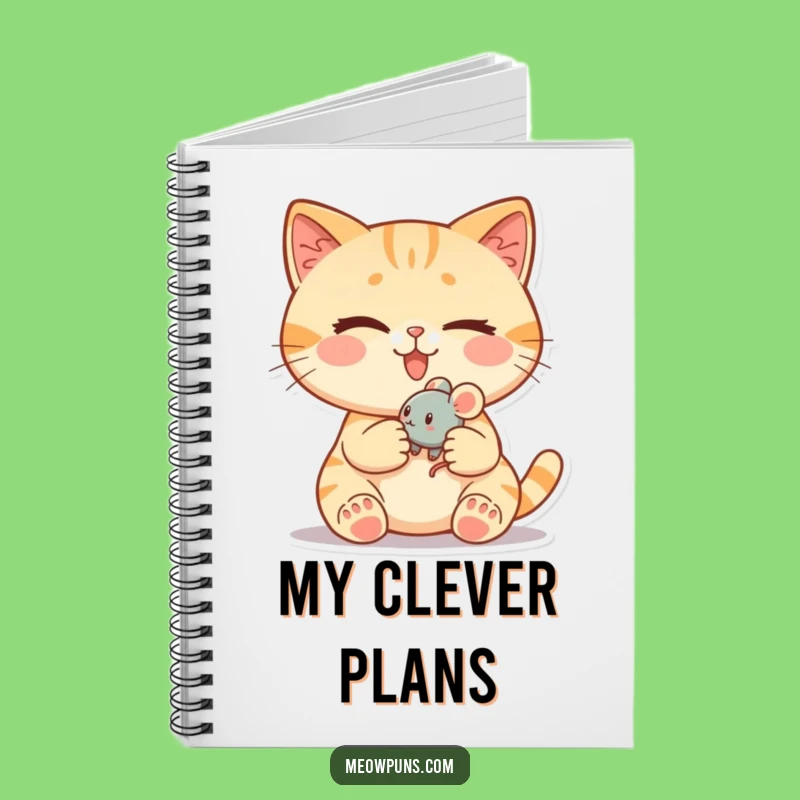 Funny Cat Winking Mouse Notebook - Jot Down Sly Ideas!