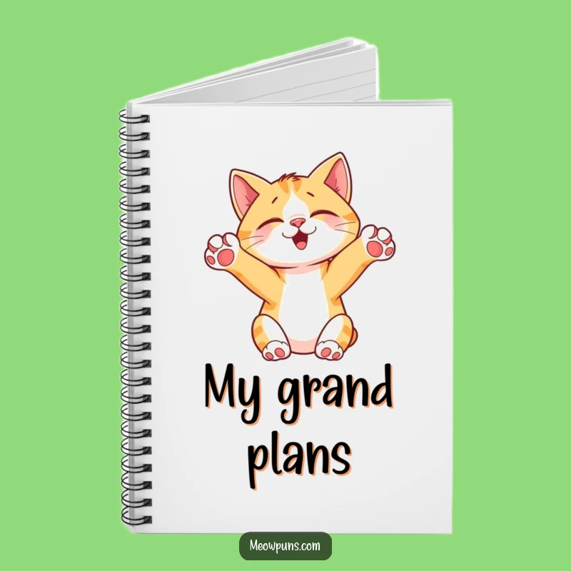 Funny Cat Stretching Notebook: Cute Paw Print Journal, Hilarious Cat Lover Funny Gift