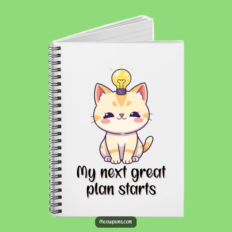 Funny Cat Lightbulb Notebook - Jot Down Your Brilliant Ideas