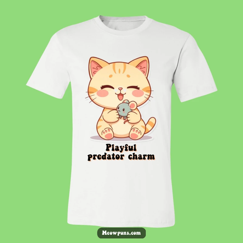 Funny Cat Winking Mouse T-Shirt - Playful Mischief Maker!