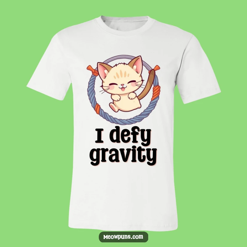 Funny Cat Yarn Tee: Siamese Cat Jumping Shirt, Playful Feline Humorous Gift