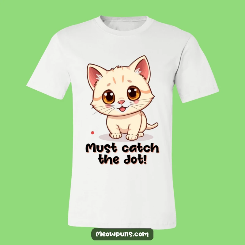 Funny Googly Eye Cat Laser T-Shirt: Playful Feline Chase for a Fun Outfit